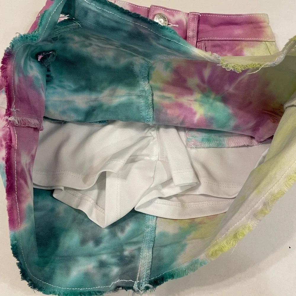 Justice tie-dye denim skort girls size 10